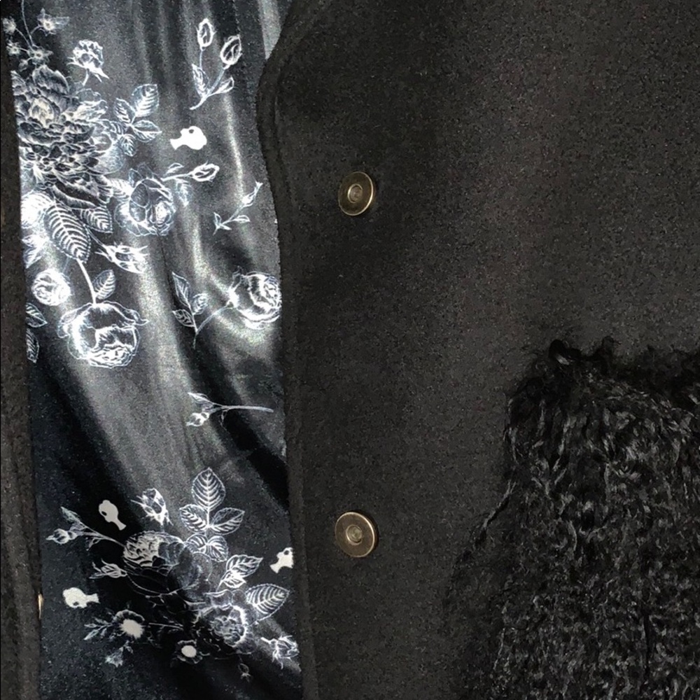 Bella Potemkina Wool-blend Black Coat with Fur - Picture 5 of 13